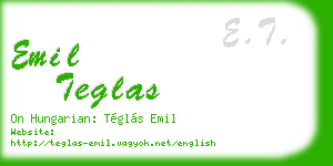 emil teglas business card