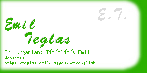 emil teglas business card